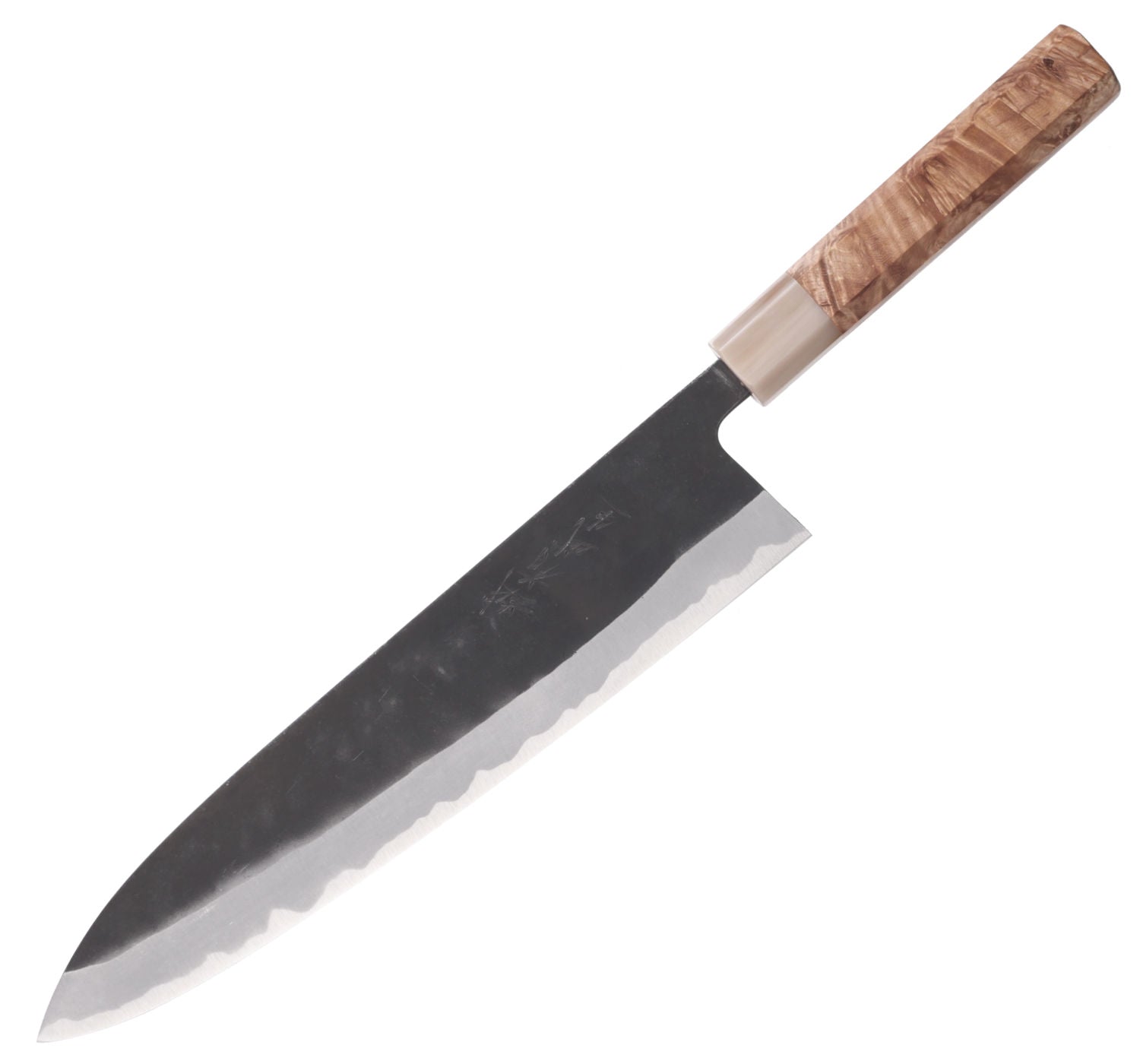 Shiro Kamo Santoku 165 mm – Aogami #2, Kurouchi – Cleancut